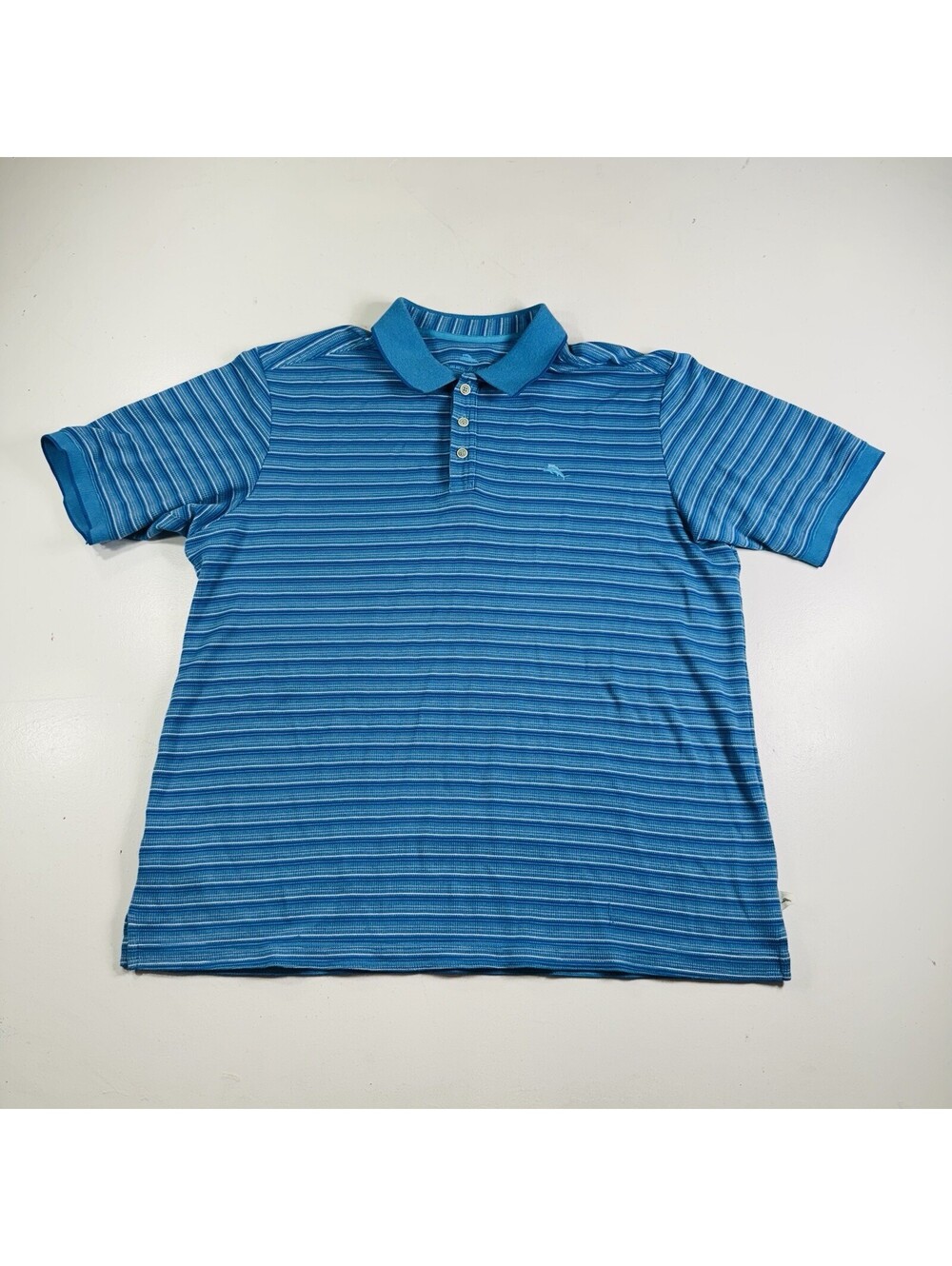 Tommy Bahama Polo Shirt Blue Striped Men’s Size XL
